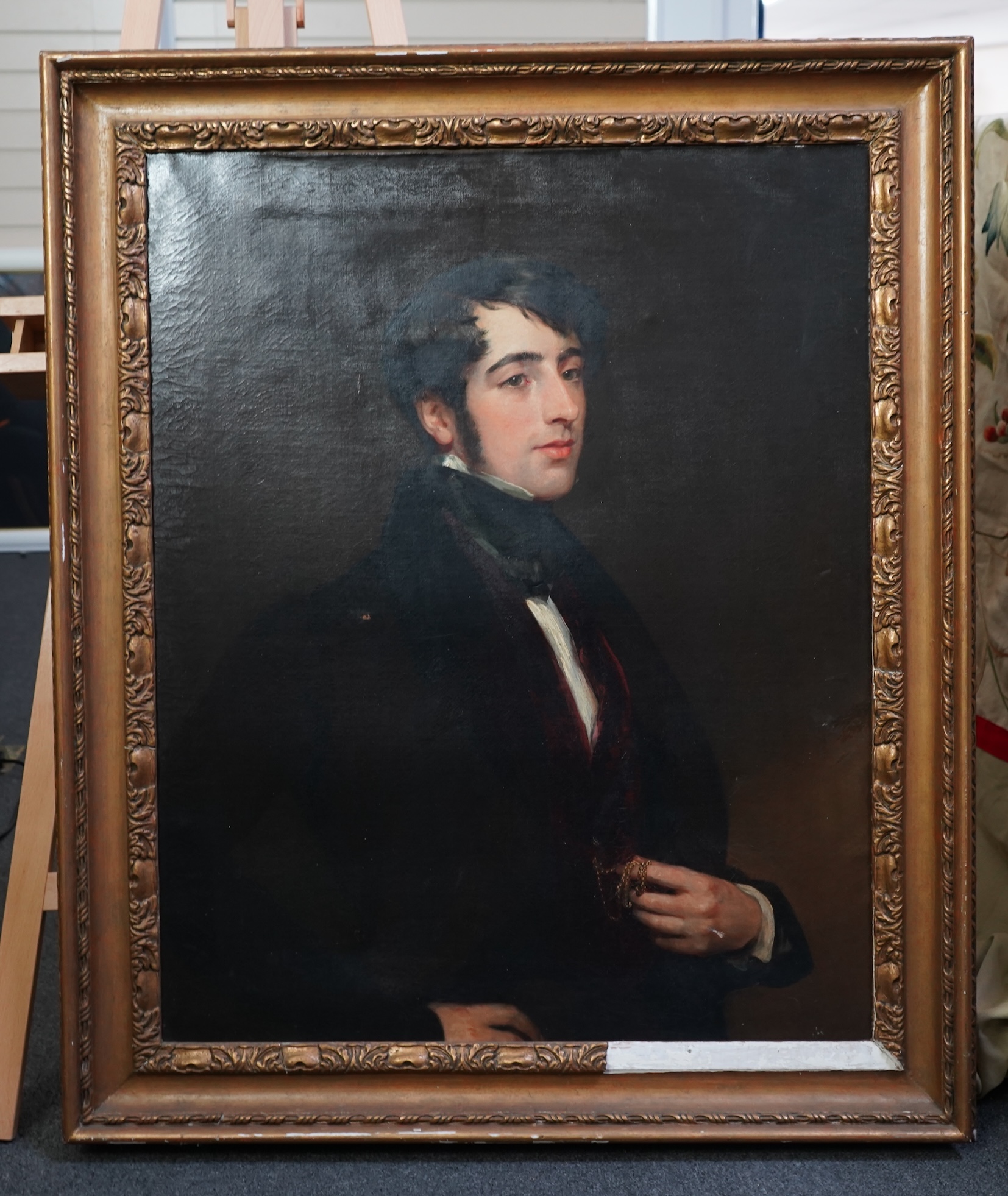 English School, 19th century, A half-length portrait of a young gentleman